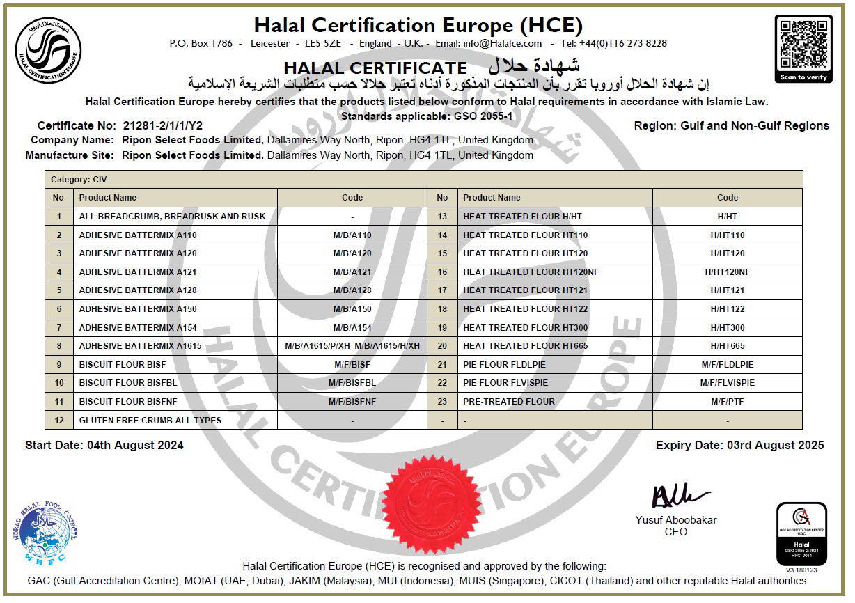 HCE GSO Halal Certificate